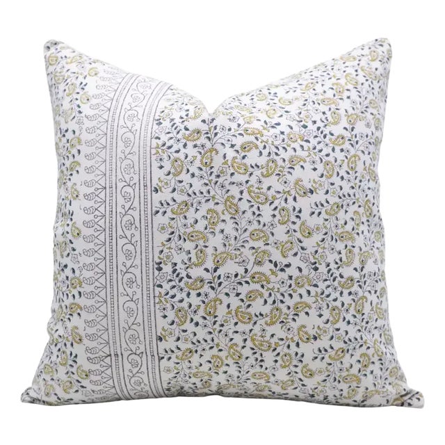 Fabdivine Decorative Block Print Cushion Cover 18x18 Inch Duck Canvas-Kerijaal Border For Sale