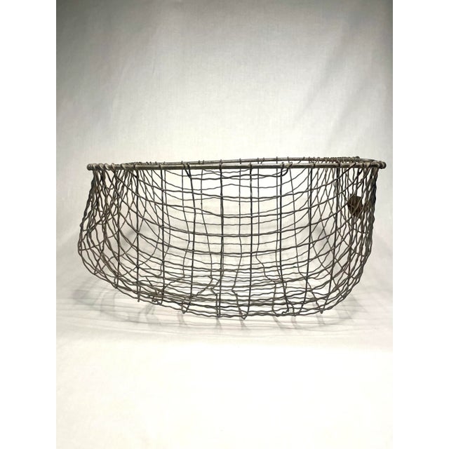 Mid 20th Century Vintage American Classic Industrial Wire Metal Utility Basket For Sale - Image 5 of 6