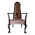 Vintage Cane Back & Claw Ball Feet Arm Accent Chair For Sale