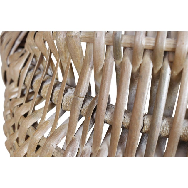 Wood Rustic Wicker Buttock Basket For Sale - Image 7 of 10