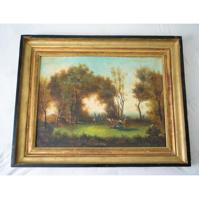 French School, Fêtes Galantes in a Park, 19th Century, Oil Paintings on Canvas For Sale - Image 3 of 8
