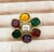 Magnificent vintage Chanel brooch Very good condition 1986 Gripoix glass paste cabochons (red and green) Two gold and...