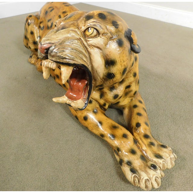Mid Century Italian Lacquered Resin Jaguar Statue Chairish