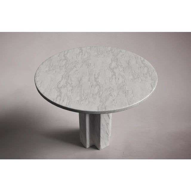 Arti Italian Carrara Marble Round Dining Table 40" For Sale - Image 4 of 5