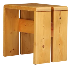 Mid-Century Pine Stool Ski Resort attributed to Charlotte Perriand for Les Arcs, 1960s