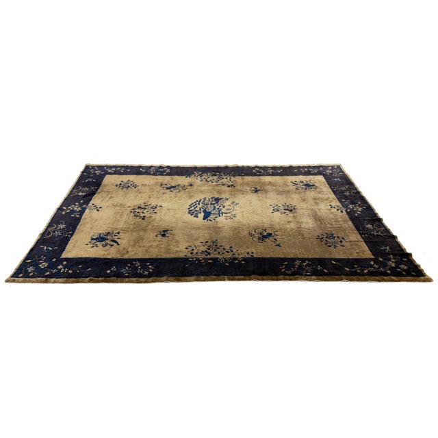 Brown Handmade Antique Art Deco Brown Wool Rug With Classic Chinese Design For Sale - Image 8 of 11