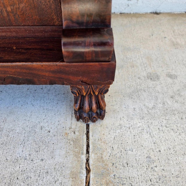 19th American Empire Mahogany & Marble Cabinet Side Petticoat Table For Sale - Image 14 of 18