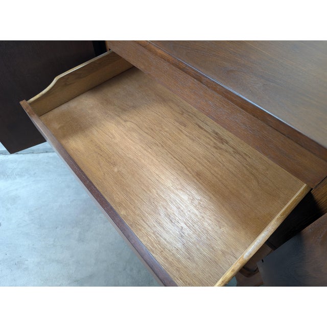 Mid Century Modern Walnut Console by Broyhill, Brasilia Collection, C1960s For Sale - Image 9 of 15