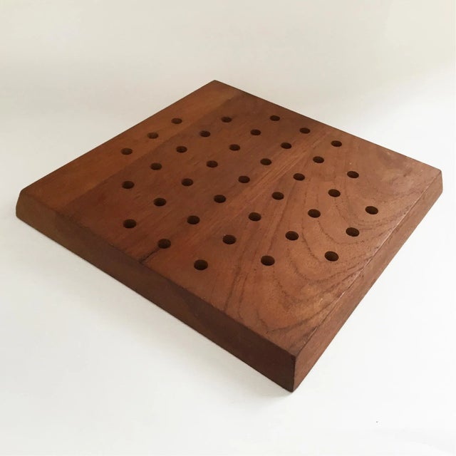 Mid-Century Modern 1960s Solitaire Skjode Skjern Danmark Teak Wood Game Board Only by Piet Hein For Sale - Image 3 of 8