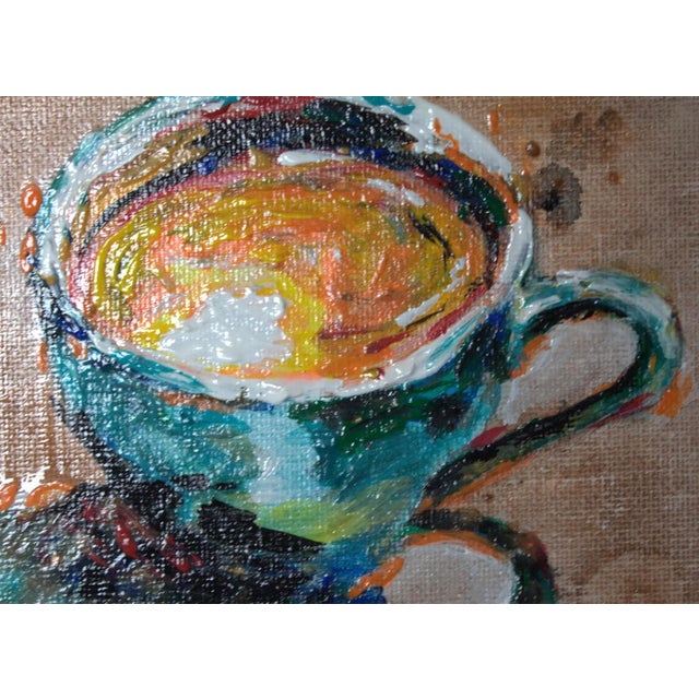 Early 21st Century Natalia Vypritskaia, the First Cup of the Day, Acrylic on Canvas For Sale - Image 5 of 12
