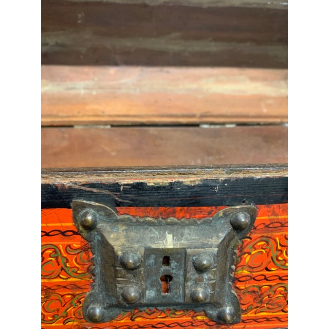 Wood Large 19th Century Anglo Indian Malabar Treasure Chest With Brass Fittings For Sale - Image 7 of 11