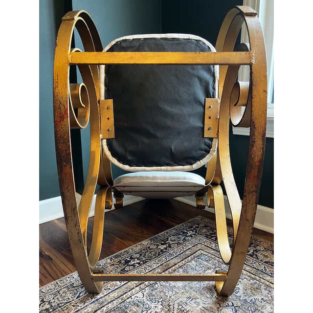 Vintage Hollywood Regency Gilt Metal Ribbon Rocking Chair For Sale - Image 17 of 17