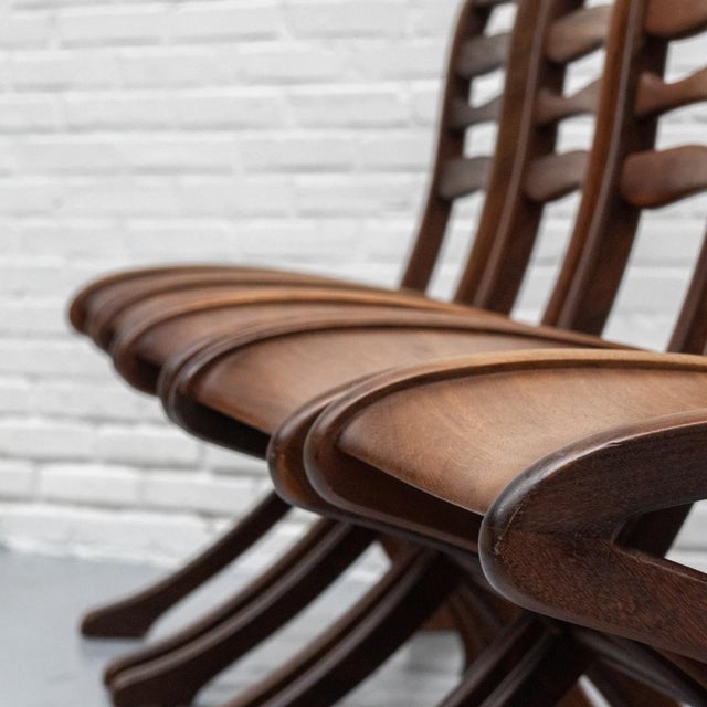 Muninga Dining Table and Chairs by Marc van Rampelberg, 1980s, Set of 6 For Sale - Image 14 of 18