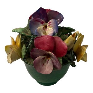 Vintage Crown Staffordshire Fine Bone China Potted Flower Bouquet Hand-Painted English Porcelain Posy