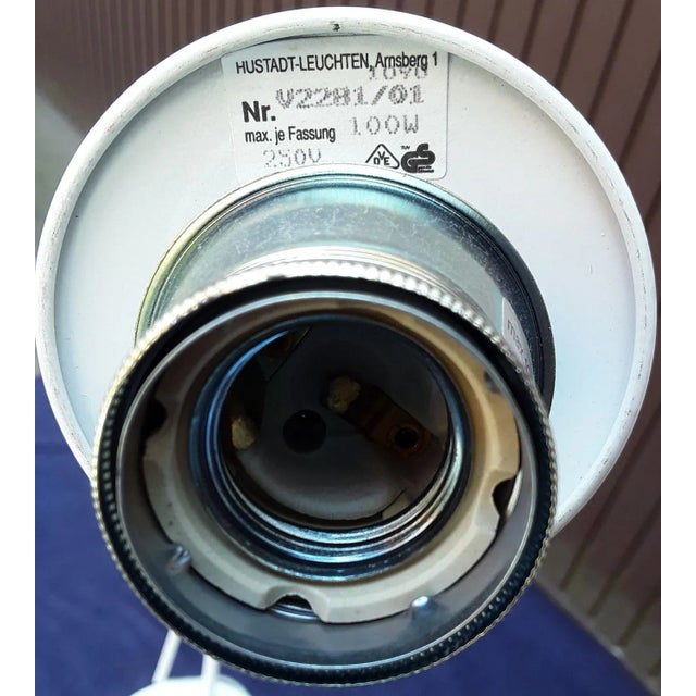 Vintage Adjustable White Metal and Plastic Arc Floor Lamp from Hustadt Leuchten, 1980s For Sale - Image 4 of 8