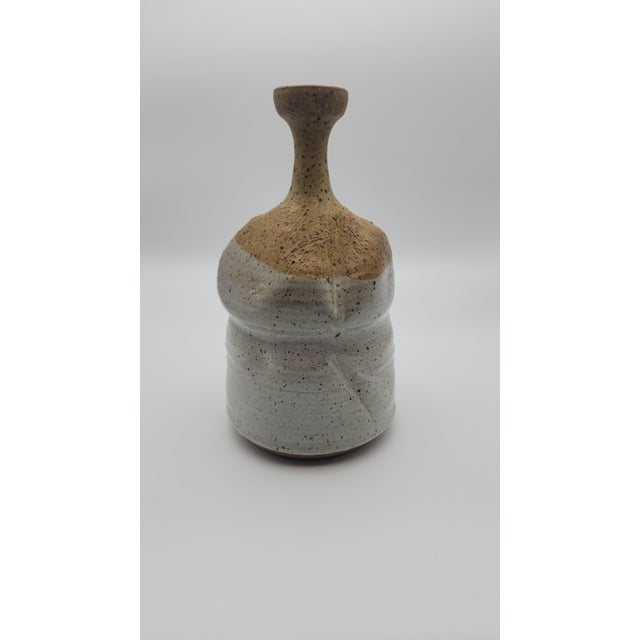 Mid-Century Modern Vintage Handmade Studio Pottery Vase For Sale - Image 3 of 7