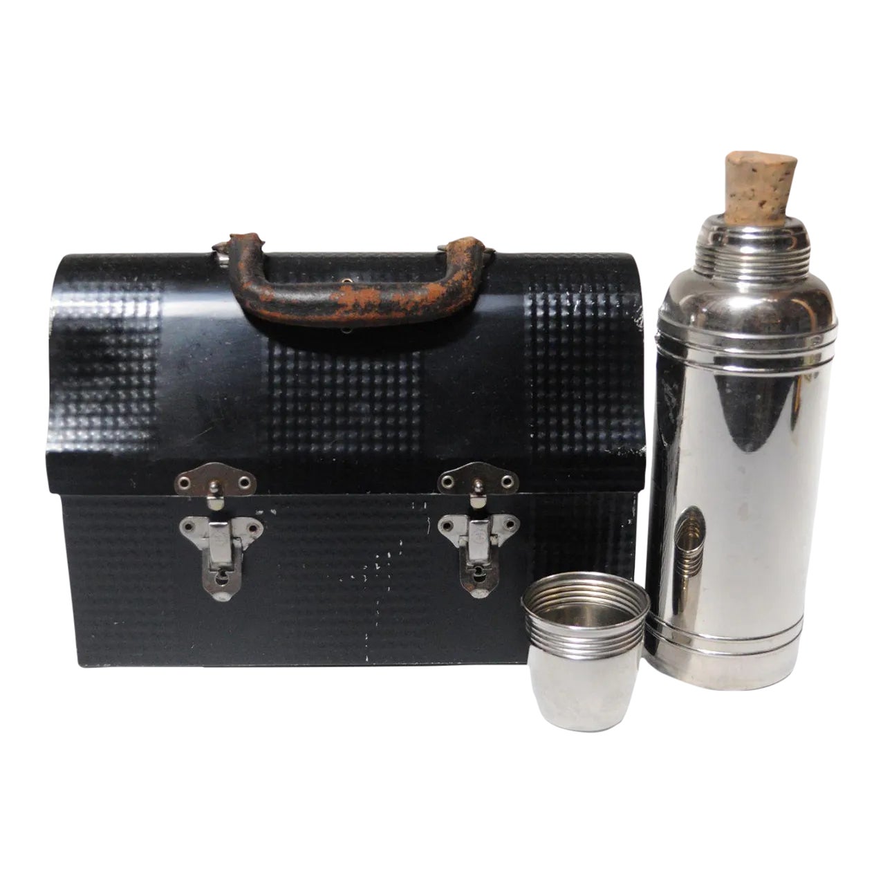 Industrial Black Andy Handy Vintage VTG品1940年代アメリカ労働者用ランチボックス（HANDY-ANDY製） Domed Pail Lunch Miner's Tin 弁当箱・水筒