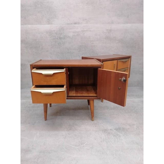 Wood Vintage Maple Bedside Tables, 1960s, Set of 2 For Sale - Image 7 of 11