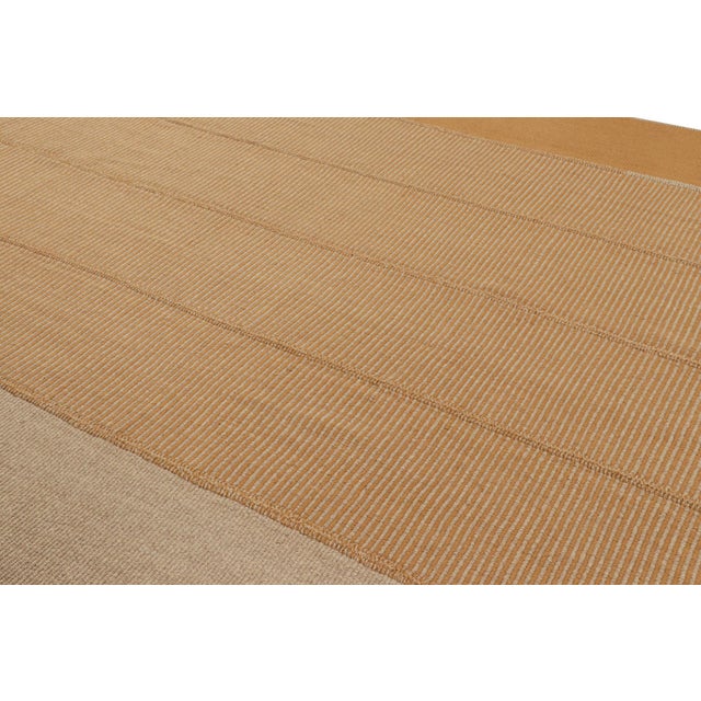 Late 20th Century Rug & Kilim’s Contemporary Kilim in Orange and Beige Textural Stripes For Sale - Image 5 of 7