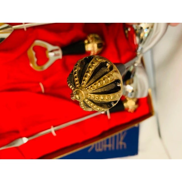 Swank Inc. Swank Mid-Century Crown Bar Set in Original Box - Set of 4 For Sale - Image 4 of 11