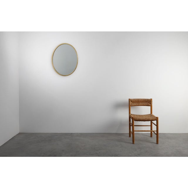 Mid-Century Modern Art Deco Copper‑Plated Metal Mirror, Belgium, 1925 For Sale - Image 3 of 11