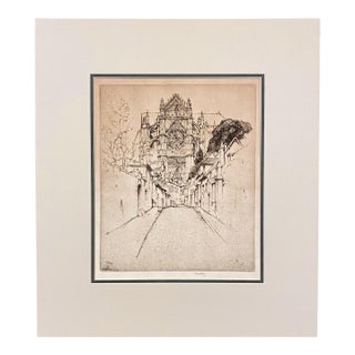 Ernest D. Roth Signed Etching “St. Pierre, Beauvais” French Gothic Cathedral Art For Sale