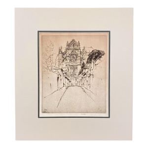 Ernest D. Roth Signed Etching “St. Pierre, Beauvais” French Gothic Cathedral Art