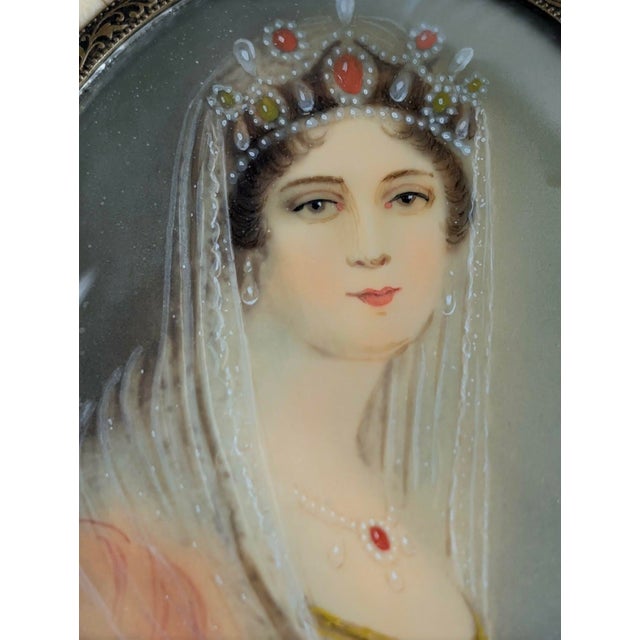Napoleon and Josephine Portrait Miniatures, Late 19th Century - Set of 2 For Sale - Image 4 of 14