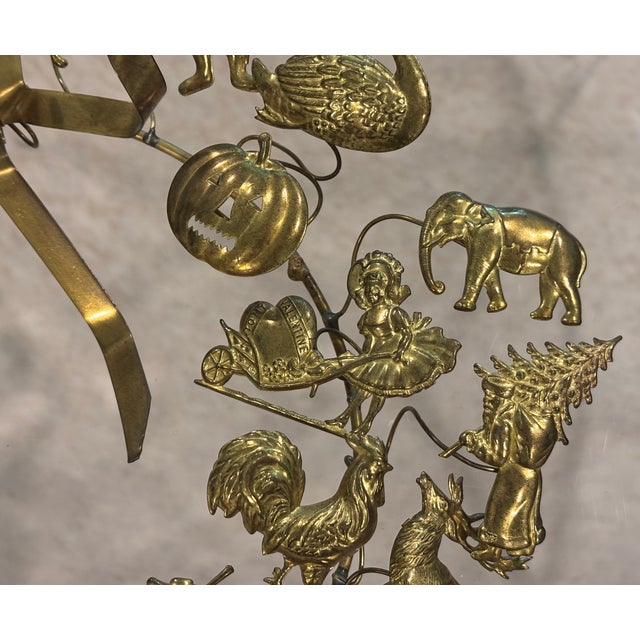 Vintage Petite Choses Brass Holiday Wreath For Sale In Little Rock - Image 6 of 13