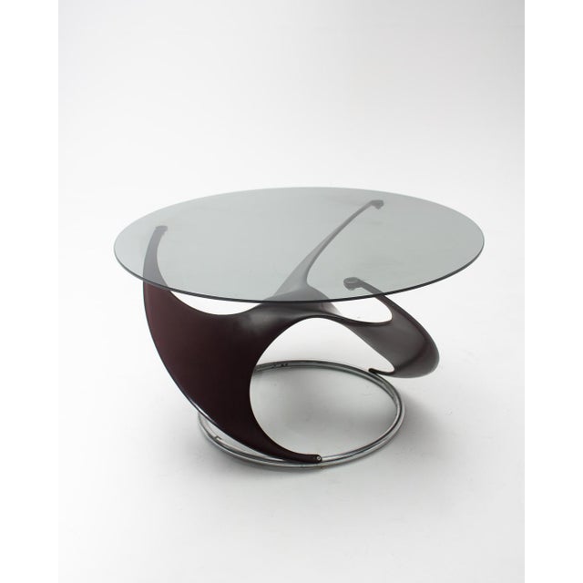 1960s Propeller Coffee Table in Glass and Wood by Knut Hesterberg for Ronald Schmidt, Germany, 1967 For Sale - Image 5 of 6
