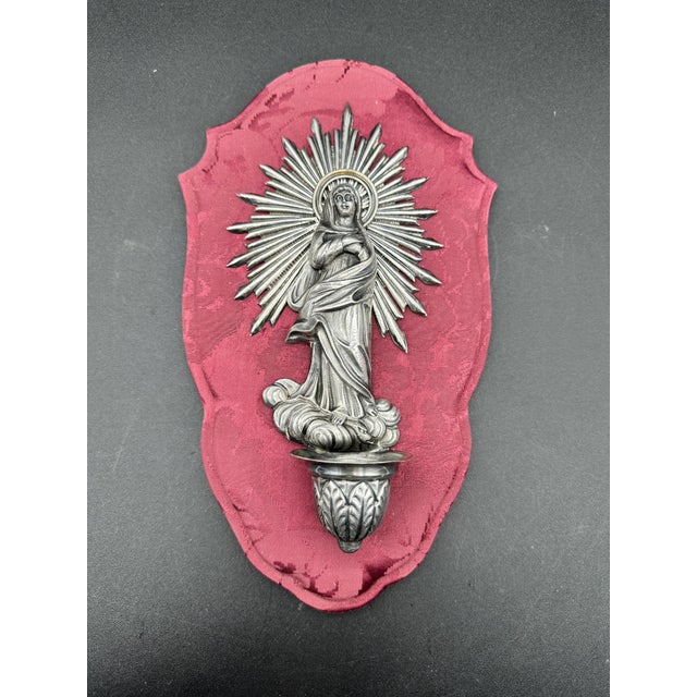 Stoup Depicting the Madonna in 925 Sterling Silver For Sale - Image 3 of 11