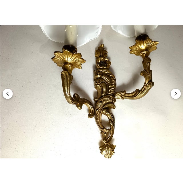 Wall Lights in Gilded Bronze, 1960s, Set of 2 For Sale - Image 6 of 10