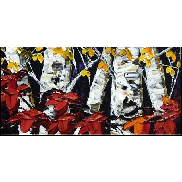 Maya Eventov Expressionist Forest Landscape Acrylic Painting, Framed For Sale - Image 4 of 5