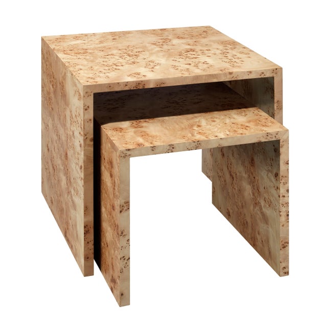 Tan Jamie Young Bedford Burl Wood Nesting Tables in Natural - Set of 2 For Sale - Image 8 of 8