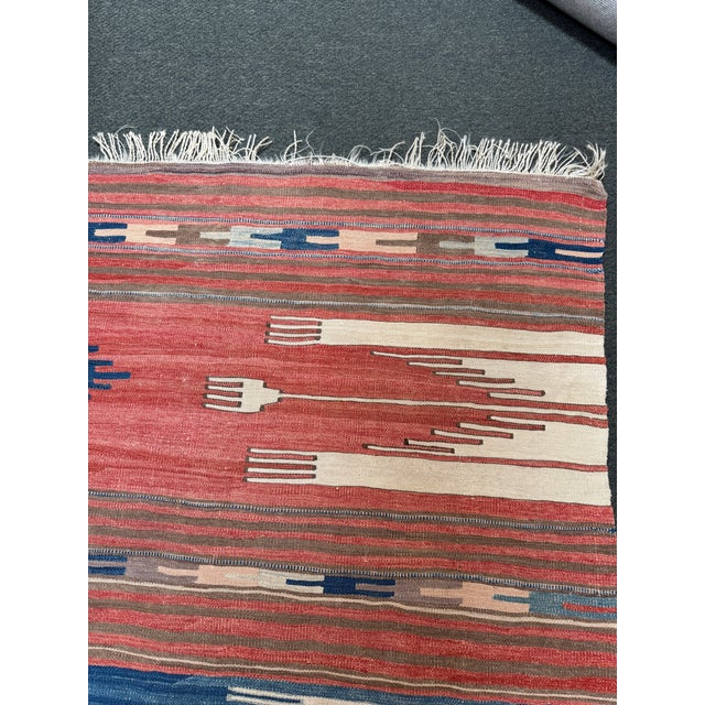 Late 20th Century 6ft 4in × 10ft Handwoven Kilim-Style Flatweave Area Rug, Vintage For Sale - Image 5 of 12
