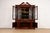 Late 20th Century Ethan Allen Georgian Carved Flame Mahogany Lighted Breakfront Bookcase Cabinet For Sale - Image 5 of 16