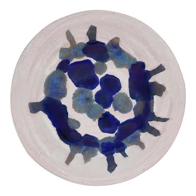 Experimentalism Art Large Plate, French Stoneware For Sale
