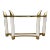Mid-Century Modern Porcelain & Brass Faux Tusk Console Sofa Table Base Manner of Tommaso Barbi Italy For Sale