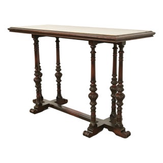 Berkey & Gay Style Antique English Jacobean Carved Walnut Console Table or Server, Circa 1920s For Sale
