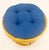 Mid-Century Modern Round Mid Century Modern Blue Upholstery Ottoman Foot Stool Bench Pouf MINT! For Sale - Image 3 of 9