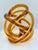 Amber Vintage Hand-Blown Amber Art Glass Infinity Rope Love Knot Sculpture For Sale - Image 8 of 10