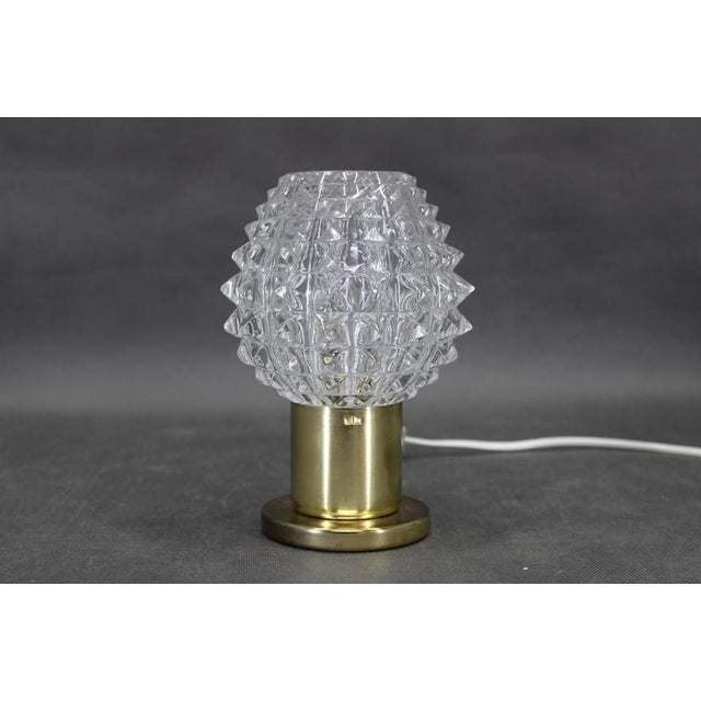Mid-Century Table Lamps with Prismatic Glass Shades, Czech, 1970s, Set of 2 For Sale - Image 3 of 12