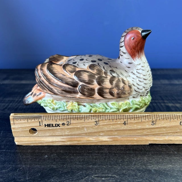 White Vintage Mottahedeh Bird on Nest Lidded Figurine Stately Homes Sir Humphrey Trinkle Box For Sale - Image 8 of 9