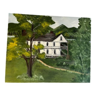 Nelly Medford 1991 the Shook House 1795 Oil on Canvas Painting For Sale