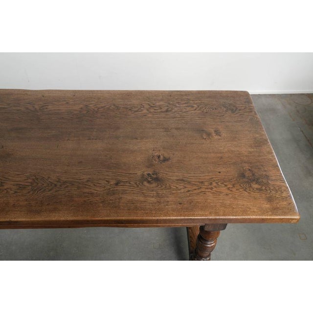 Brown Large Antique English Oak Farmhouse Dining Table, Early 19th Century For Sale - Image 8 of 12