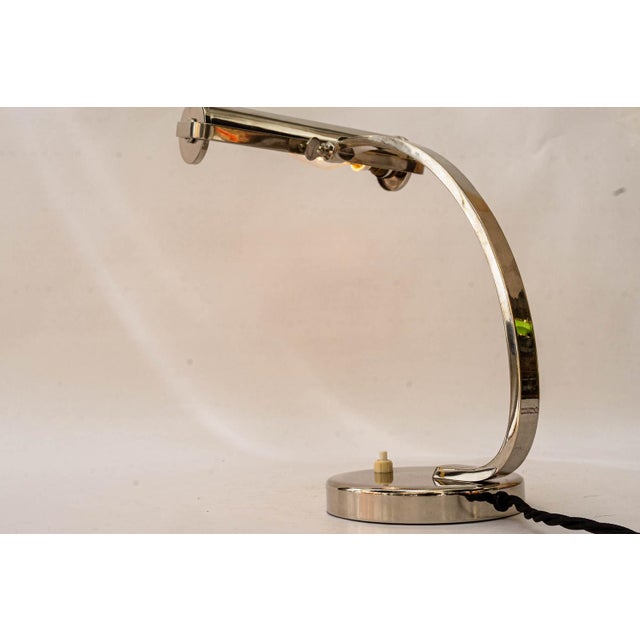 Art Deco Nickel-Plated Table Lamp, Vienna, 1920s For Sale - Image 10 of 18