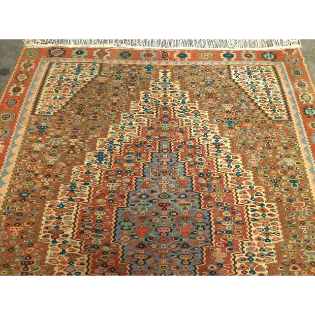 Vintage Handwoven Persian Kilim. 4'x 5' For Sale - Image 9 of 12