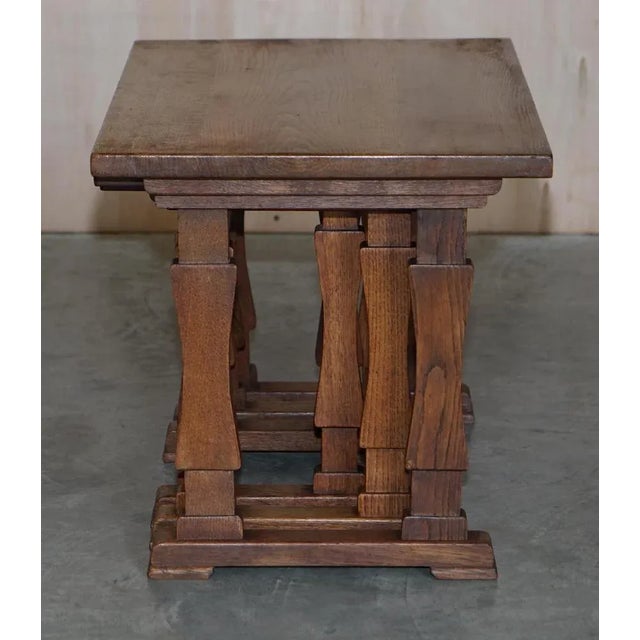 English Oak Nesting Occasional Tables, Set of 3 For Sale - Image 12 of 17