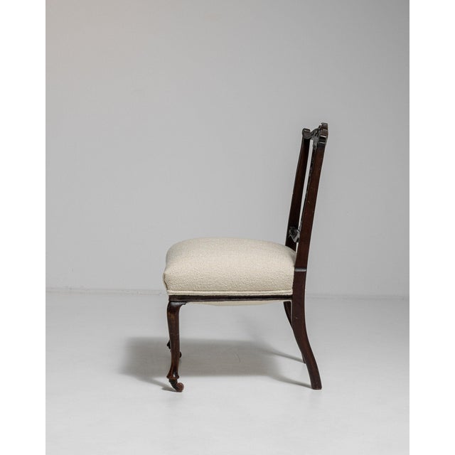 Cream 19th Century France Chippendale Cream Wood Lounge Chair For Sale - Image 8 of 11