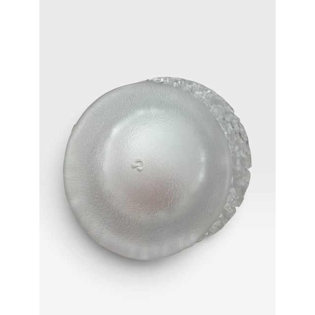 1970s Peill & Putzler West German Frosted Sculptural Art Glass Vase For Sale - Image 11 of 13